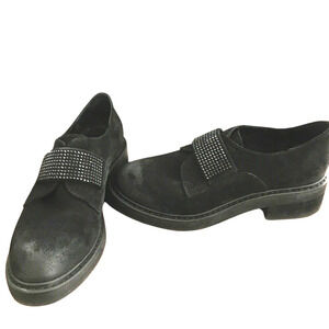 Manas Distressed Suede Loafer w/ Crystal Embellishment Sz 36. $300+ NIB